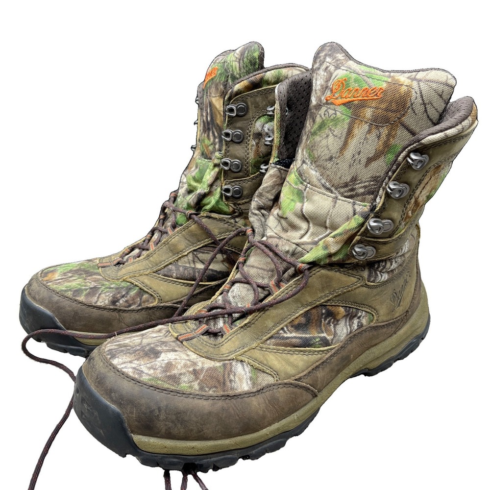 Danner High Ground 8” Hunting Boots Men’s 11D Brown Realtree Camo Gore-Tex 46222